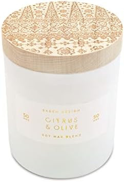 Skeem Design – Print Block Scented Candle – Citrus and Olive – Soy Wax – Natural Essentia... | Amazon (US)
