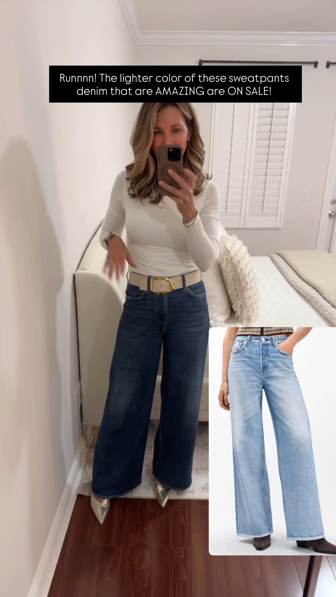 Runnnn the lighter version of the viral denim sweatpants are on sale today!  

#LTKSaleAlert #LTKOver40