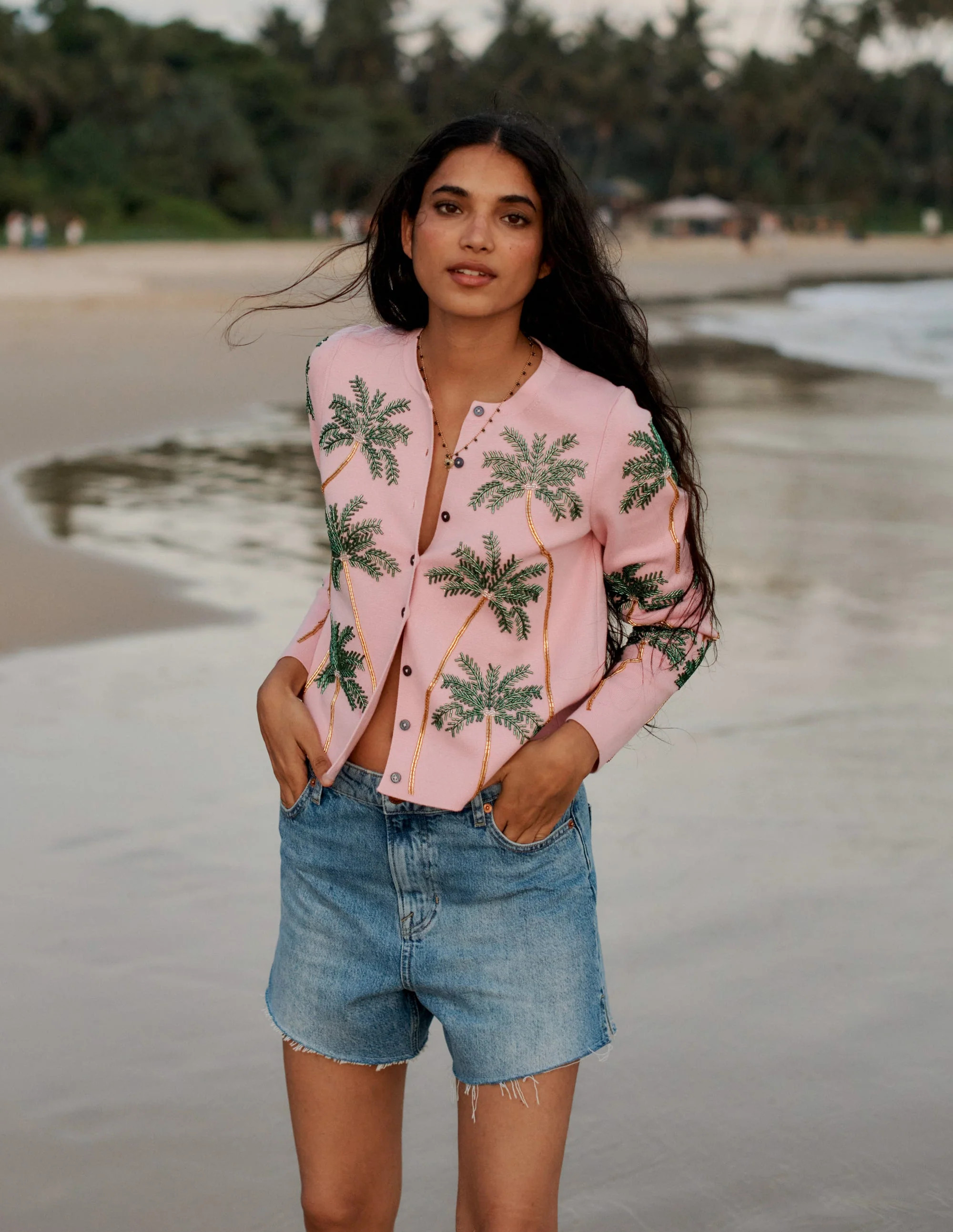 Embellished Cardigan-Soft Pink | Boden UK