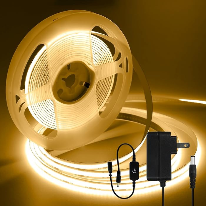 iNextStation COB LED Strip Light Warm White 16.4FT/5M, DC12V CRI 93+ Dimmable Flexible LED Tape L... | Amazon (CA)
