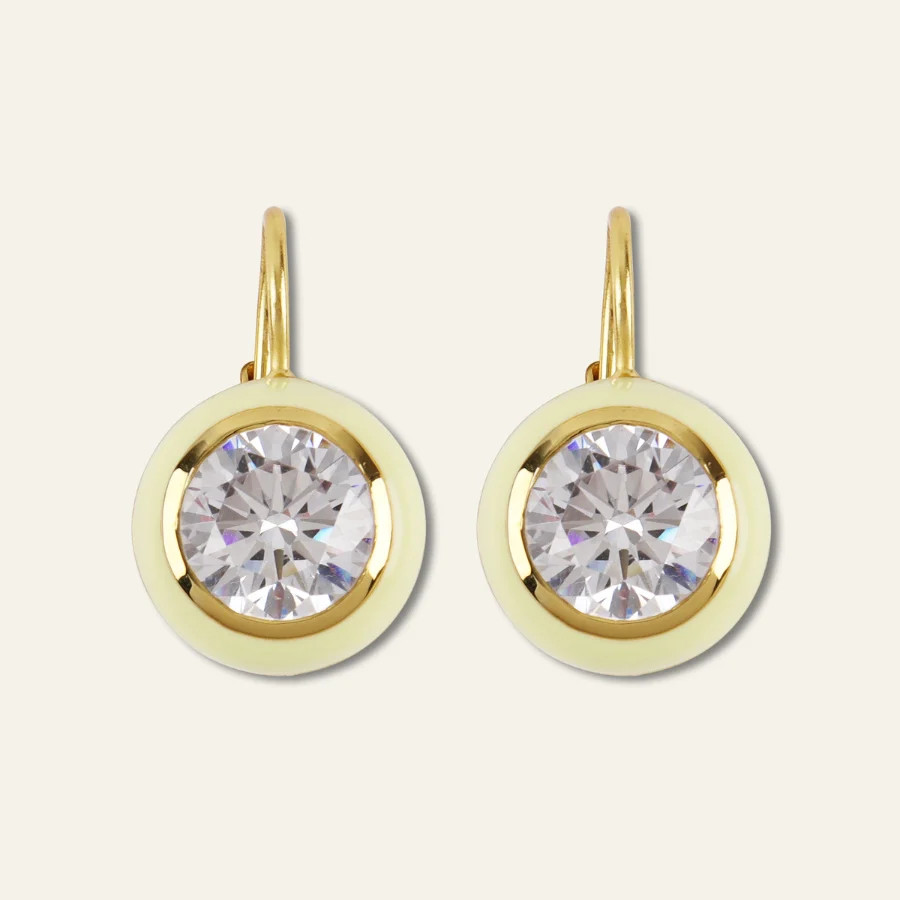 Kennedy Crichlow x HART Yellow Enamel Bezel Earrings | HART