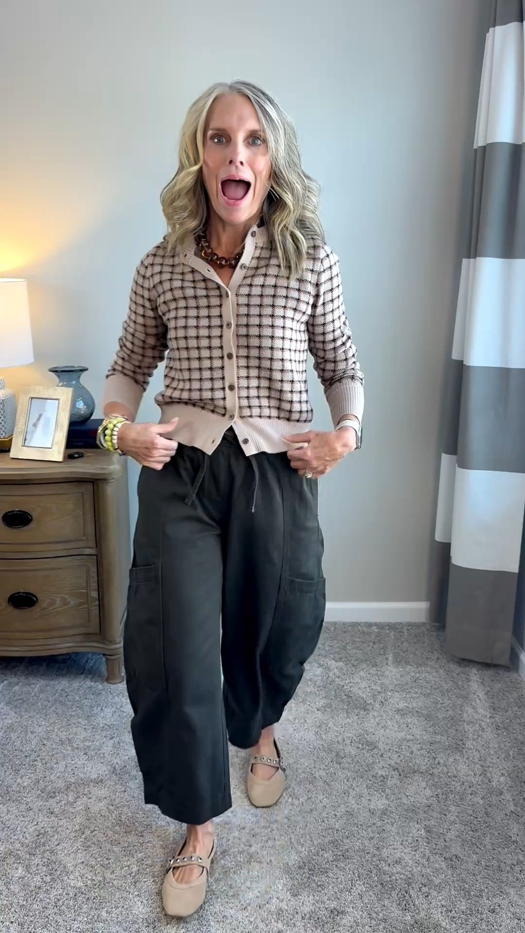 Super cute pants. Love the cargo style with elastic waist. Wear them for weekends or dress up for work. Wearing XS in both

#LTKdayinmylife #LTKootd #LTKSaleAlert