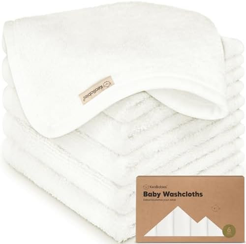 6-Pack Baby Washcloths - Soft Absorbent Viscose from Bamboo Wash Cloths for Babies, Kids, Toddler... | Amazon (US)