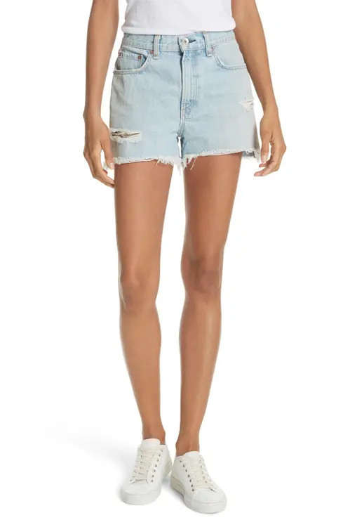 rag & bone/JEAN Justine High Waist Cutoff Denim Shorts (Glena) | Nordstrom