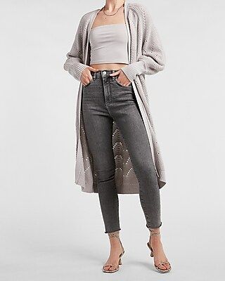 Soft Pointelle Duster Cardigan | Express