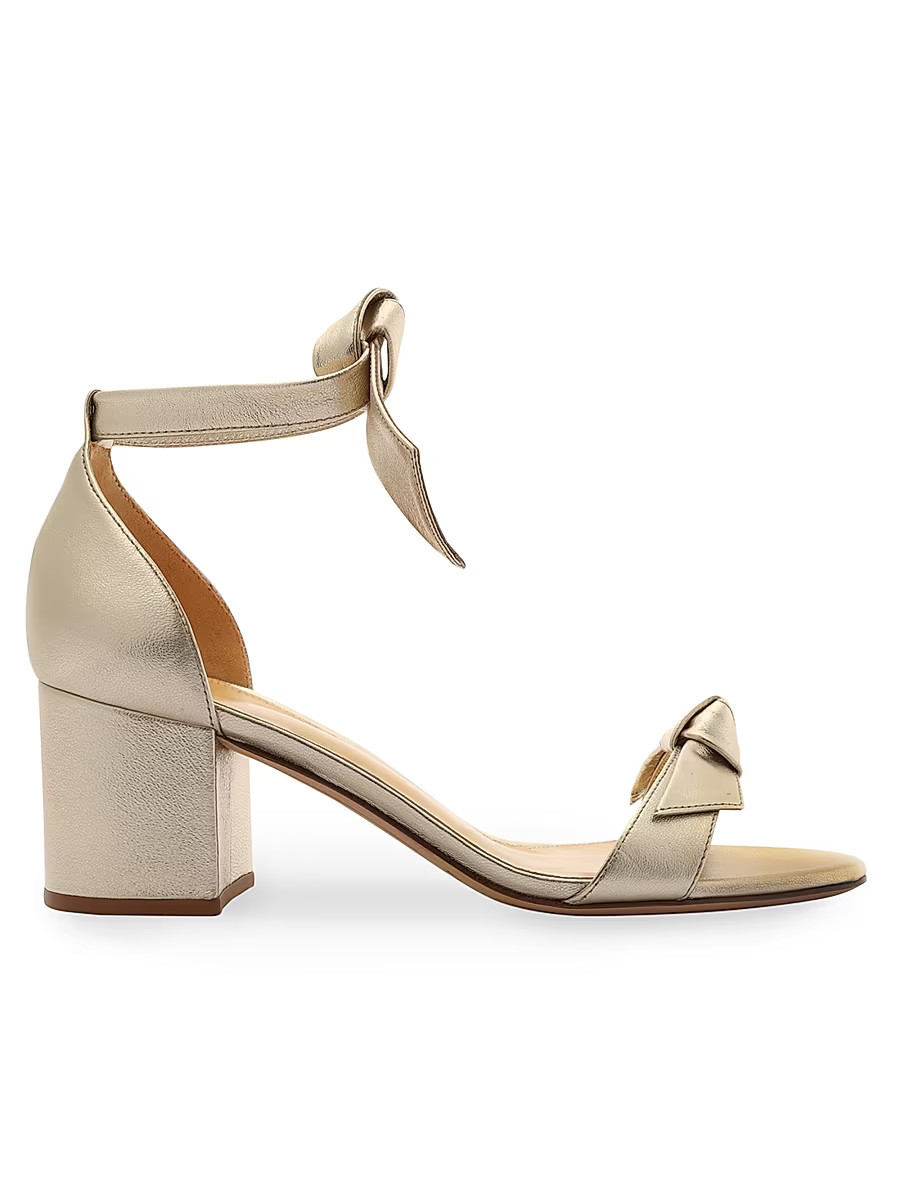 Women's Clarita 60MM Metallic Leather Sandals - Golden - Size 9.5 | Saks Fifth Avenue
