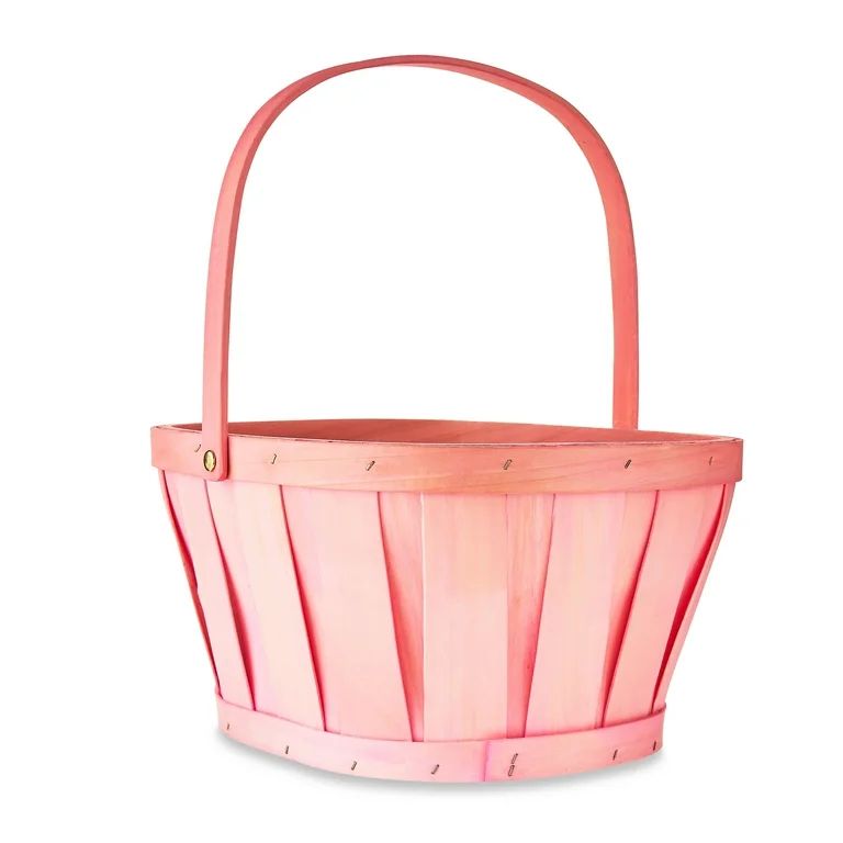 Easter Oval Pink Woodchip Basket, 6.1 in, Way To Celebrate | Walmart (US)