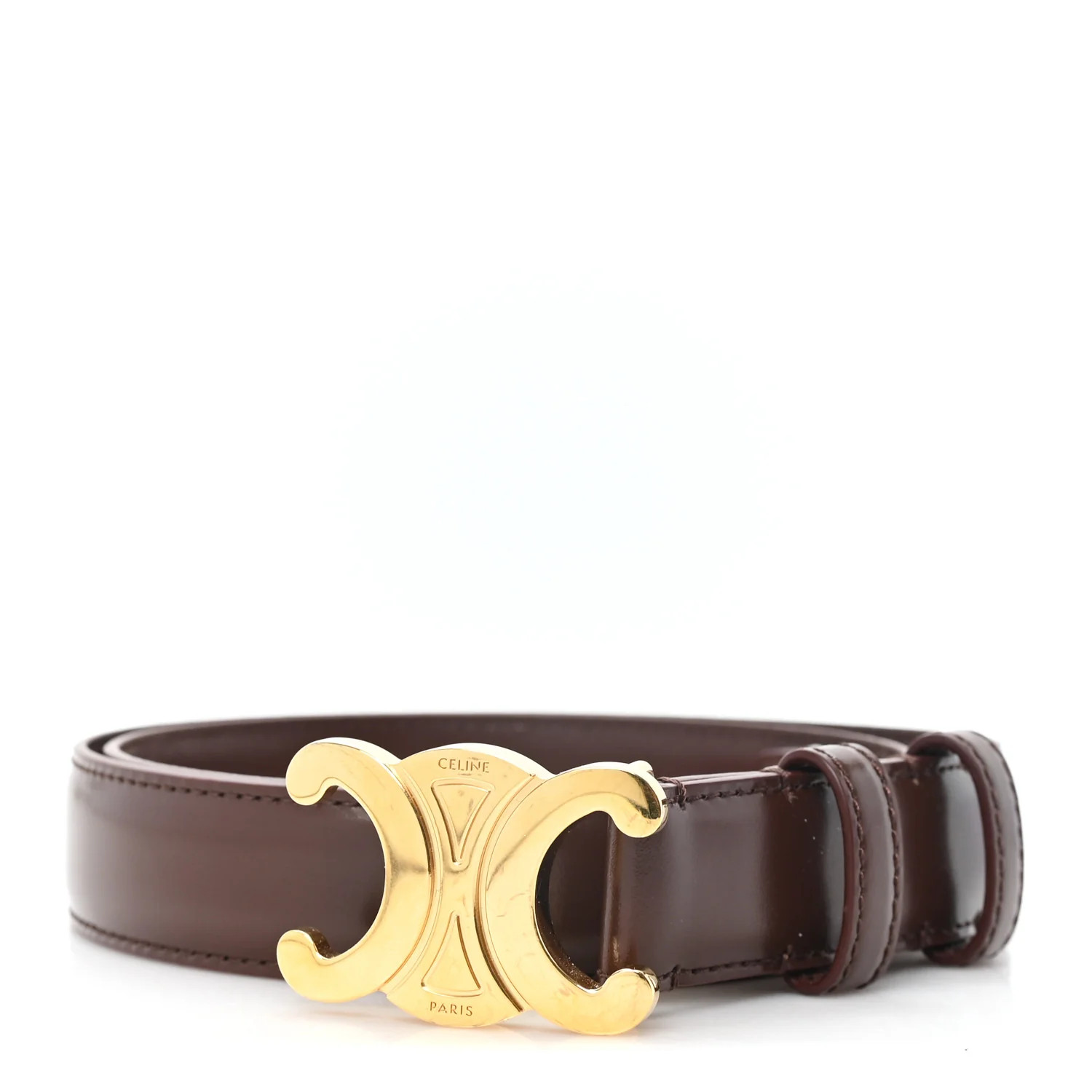 Box Calfskin Medium 25mm Triomphe Belt 75 30 Chestnut | FASHIONPHILE (US)