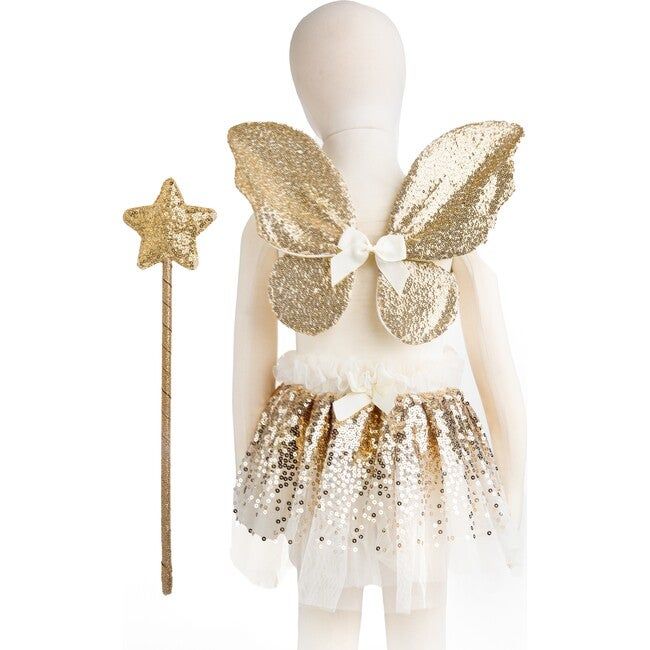 Gracious Gold Sequins Skirt, Wings, & Wand | Maisonette