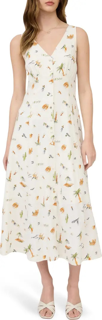 Beach Print Midi Dress | Nordstrom Rack