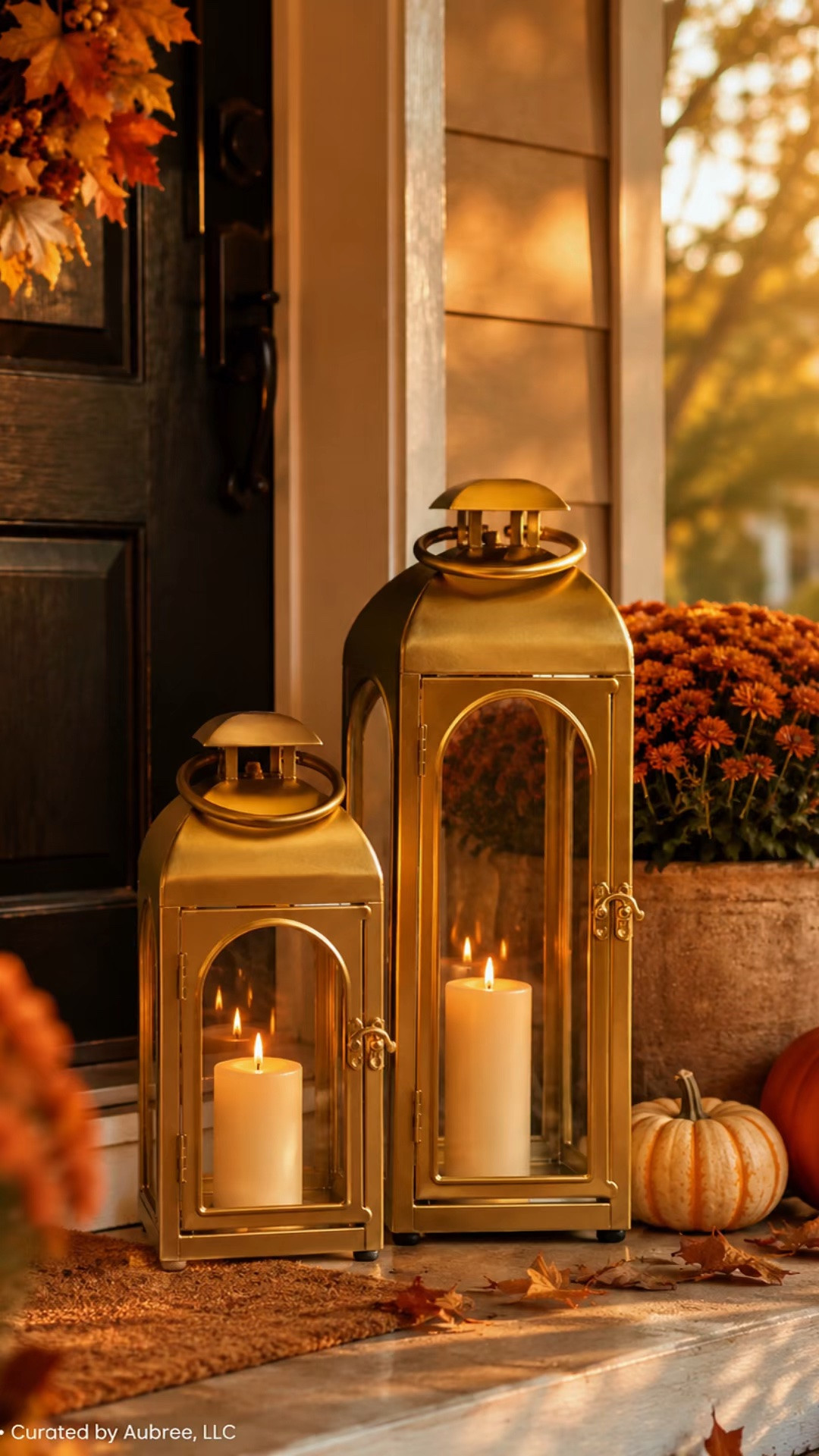 ✨ GOLDEN GLOW FOR FALL ✨
These gold lanterns are giving timeless, designer fall style without the designer price tag! 🍂🏮 I love how they instantly add warmth and elegance to a porch, entryway, or fireplace.

Style them with flameless candles, pumpkins, or fall greenery for the prettiest cozy glow. 🤎

Would you style these indoors or outdoors?

Affiliate link • Curated by Aubree, LLC
#FallDecor #FallHome #AffordableHomeDecor #DesignerLookForLess #CuratedByAubreerom