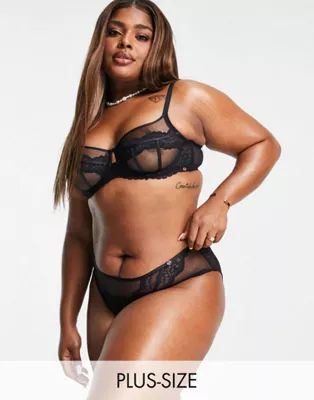 Dorina Curve Icon recycled lace and mesh lingerie set in black | ASOS | ASOS (Global)