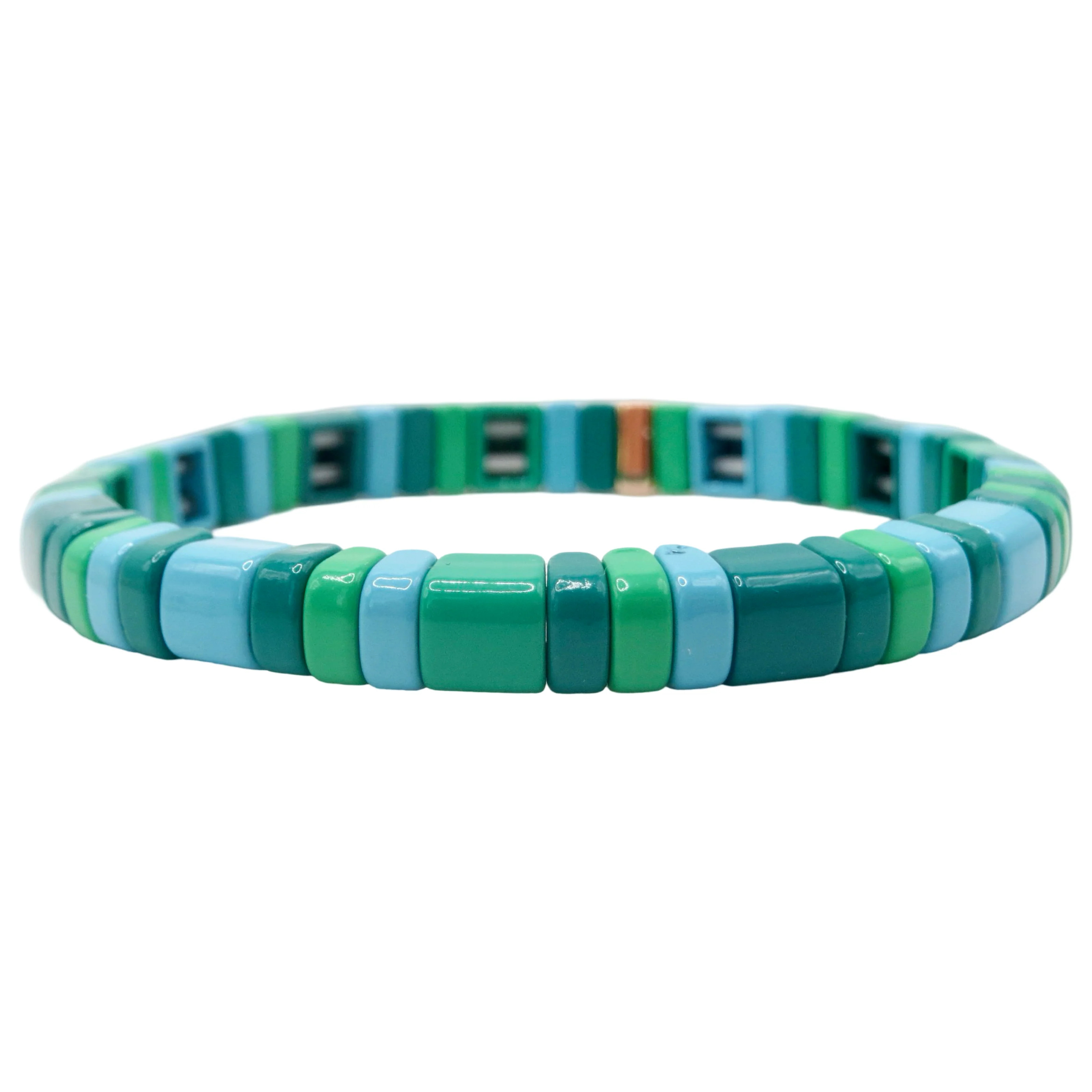 The Emerald Mix Rounded Slimmed Bracelet | La Lumiere NY