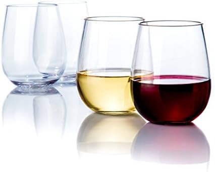 Savona Elegant Stemless Plastic Wine Glasses Unbreakable Wine Glasses | Ideal for Indoor/Outdoor ... | Amazon (CA)