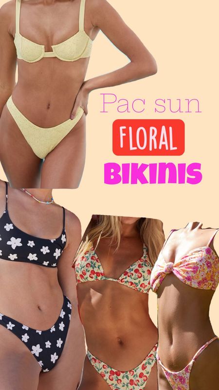 Affordable and cute floral bikinis⚡️🌸
*pac sun swimwear 
*all under  $50!! 

#LTKSeasonal #LTKstyletip #LTKswim