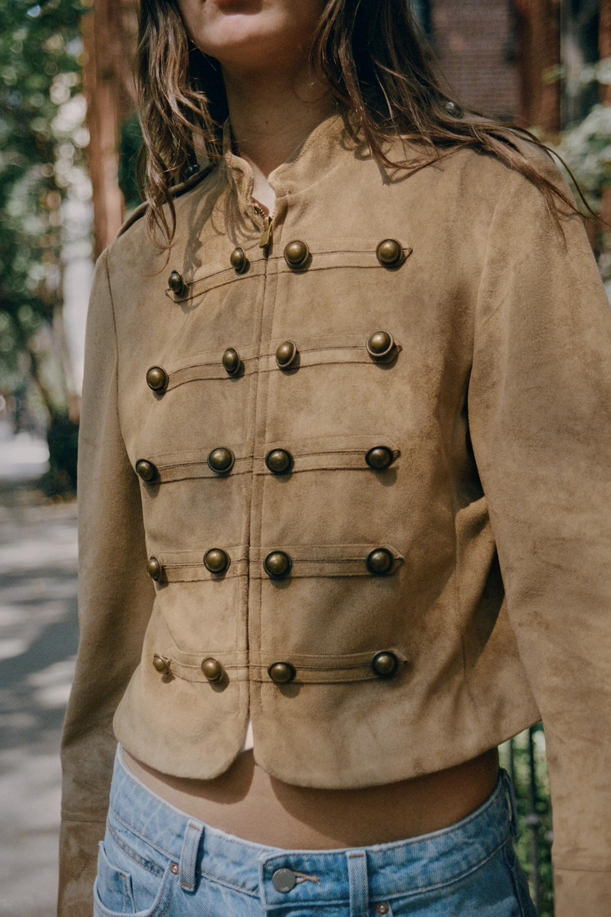FAUX SUEDE FROG FASTENING JACKET | Zara US