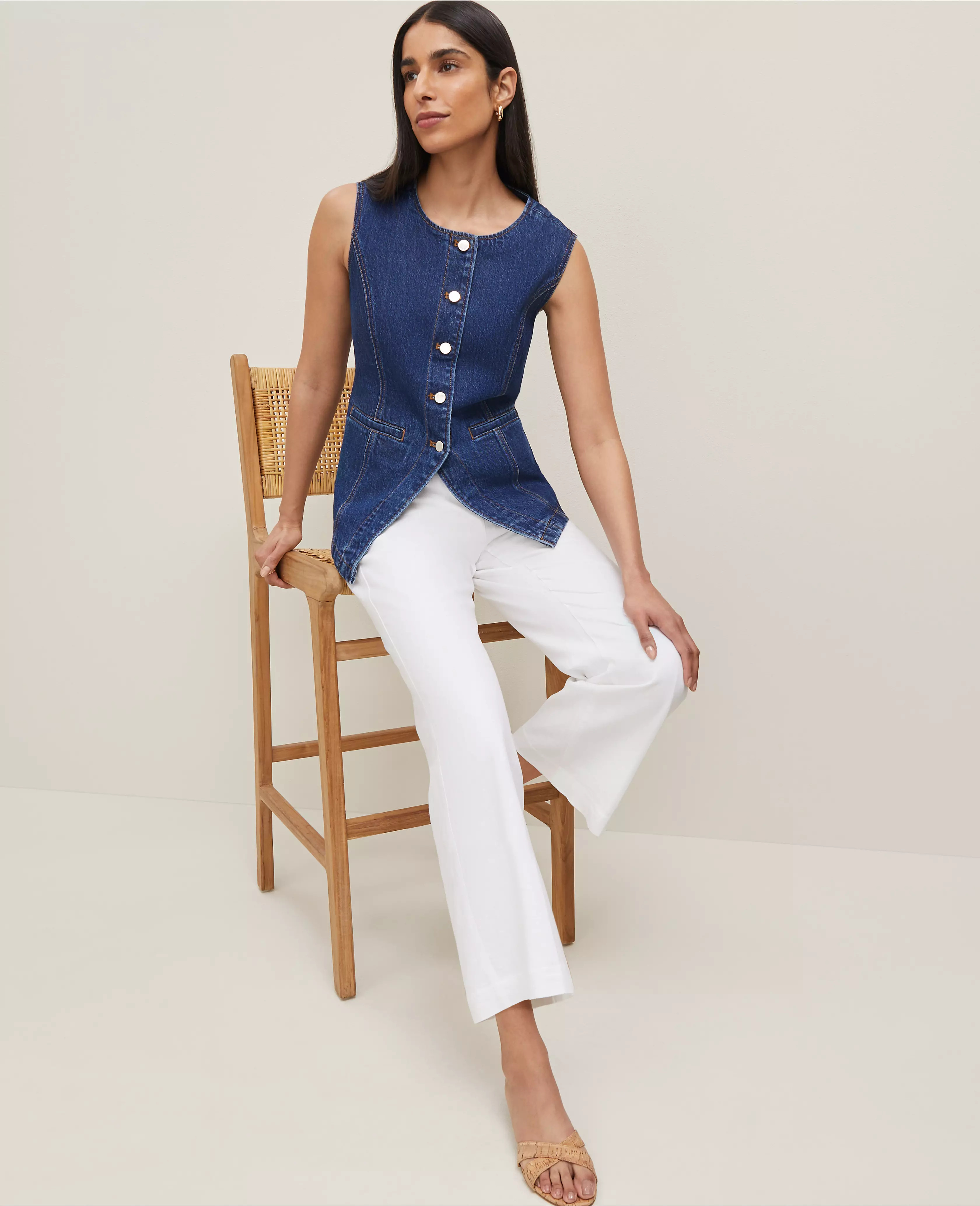The Flare Ankle Pant in Linen Blend | Ann Taylor