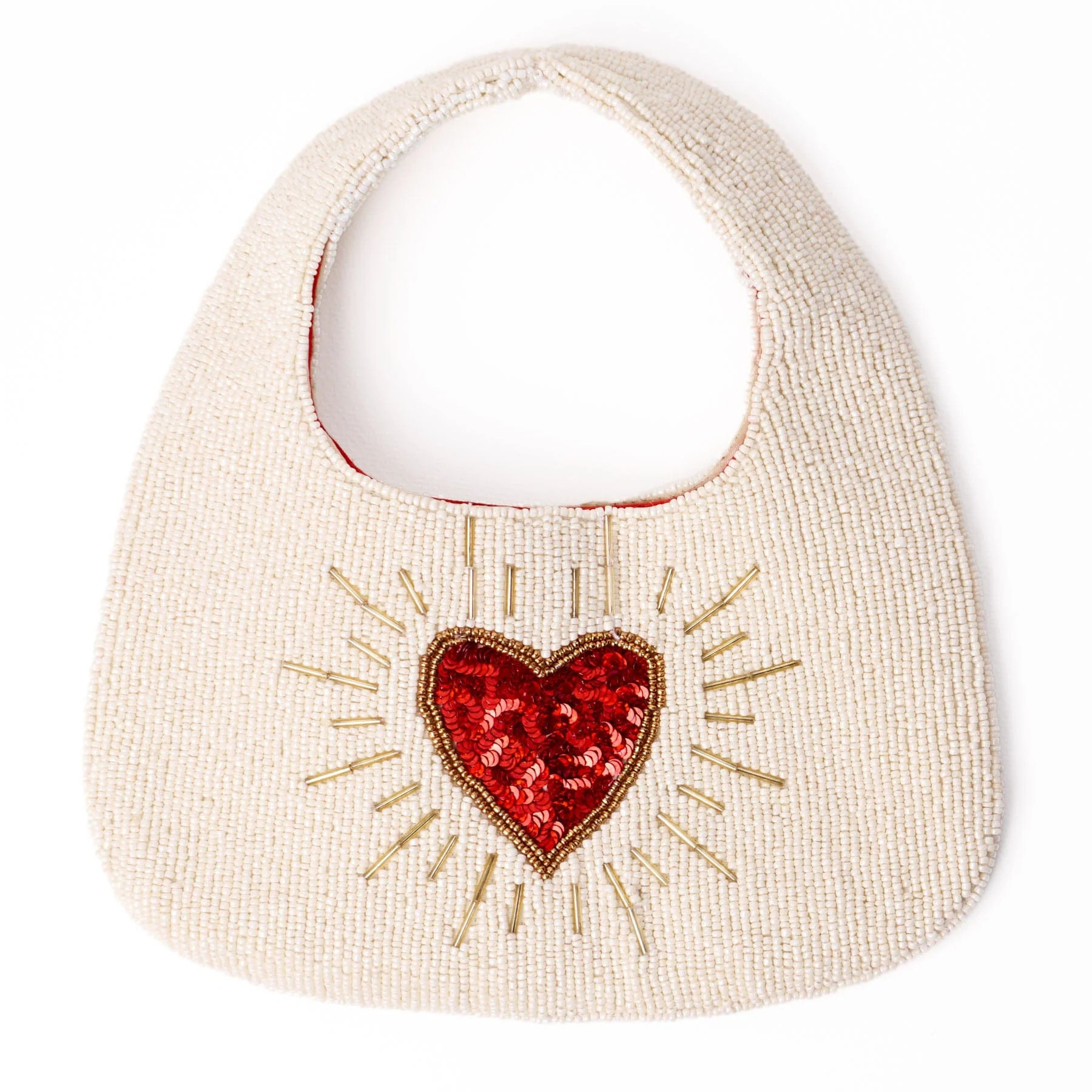 Evelynn Heart Beaded Hobo Bag | INK+ALLOY