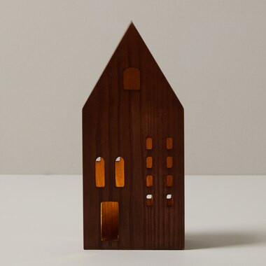 WOODEN LED HOUSE, MEDIUM 8" | Indigo (CA)