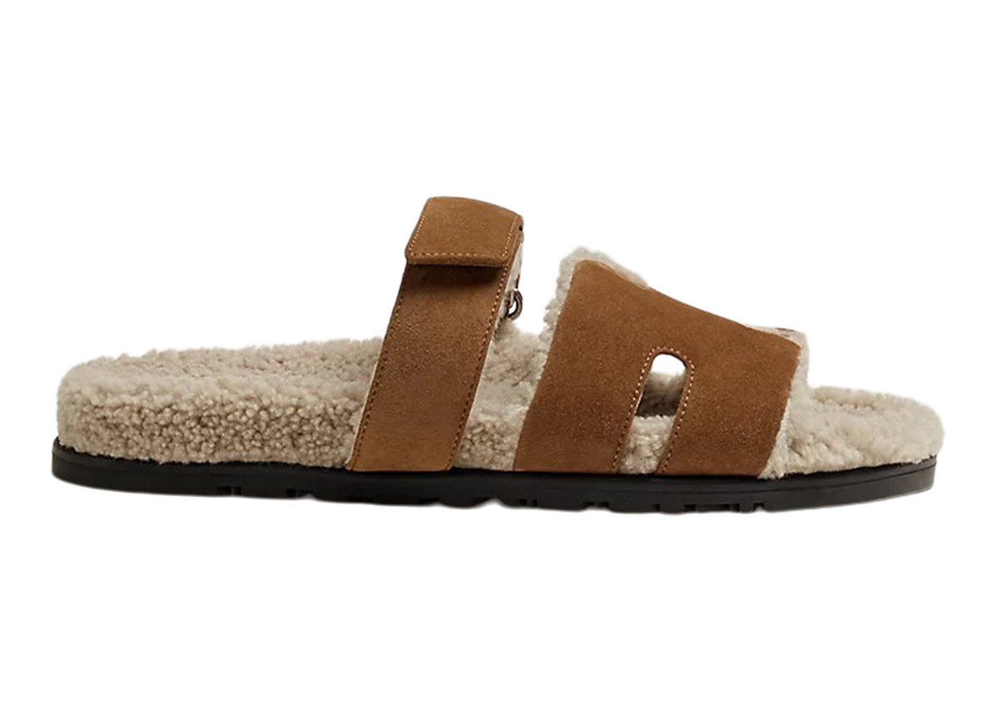 Men's Hermes Chypre Sandal Brun Fume Suede Woolskin Sneakers in Brown/Beige/Black | StockX