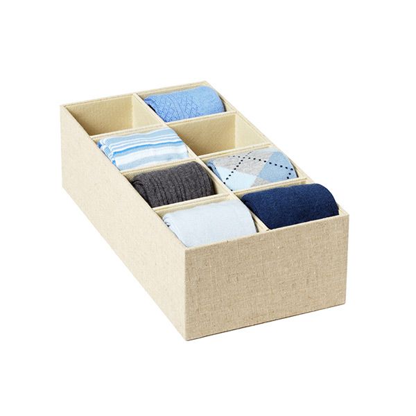 3-Section Drawer Organizer Linen | The Container Store