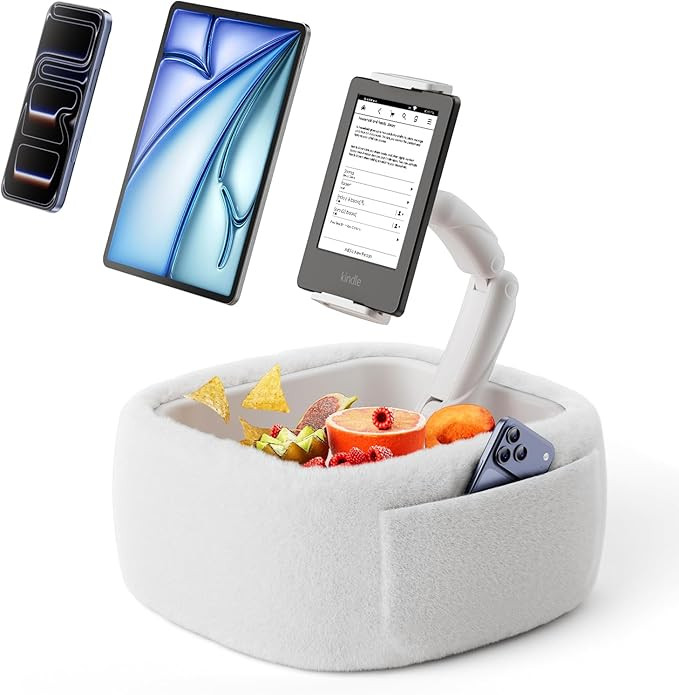 LULULOOK Ultra Fluffy Kindle Pillow Stand for Reading, Lap Tablet Pillow Stand with Snack Bowl & ... | Amazon (US)