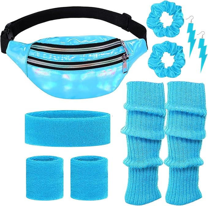 80s Neon Workout Costume Accessories Set 10 PCS Leg Warmers for Women 80s Headband Wristband Fann... | Amazon (US)