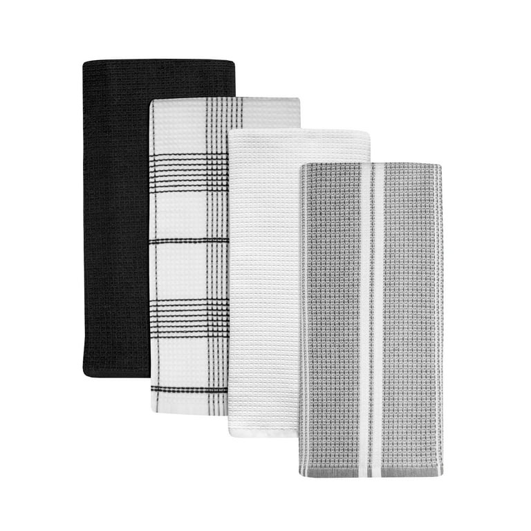 Better Homes & Gardens 4 Piece Waffle Kitchen Towel, Rich Black | Walmart (US)