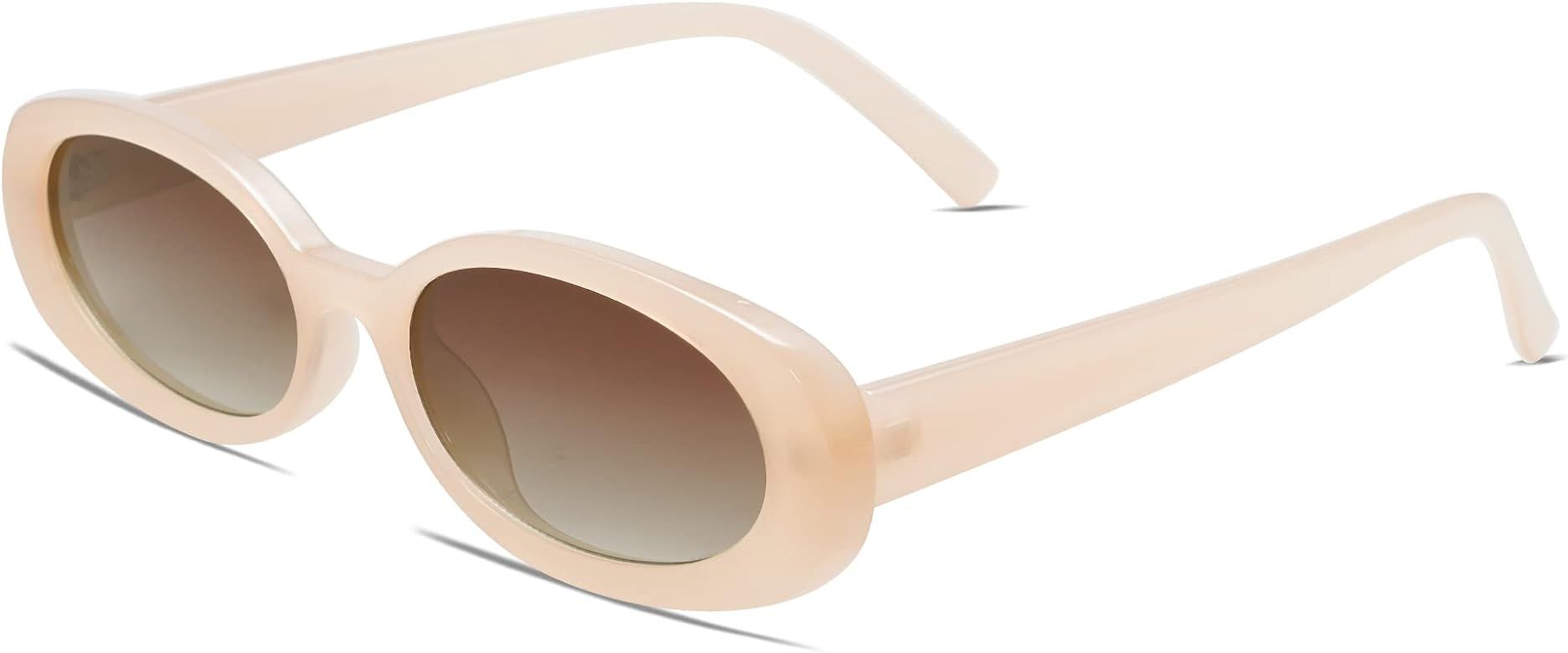 Vanlinker Polarized Retro Oval Sunglasses for Women and Men Small 90s Style VL9580 | Amazon (US)
