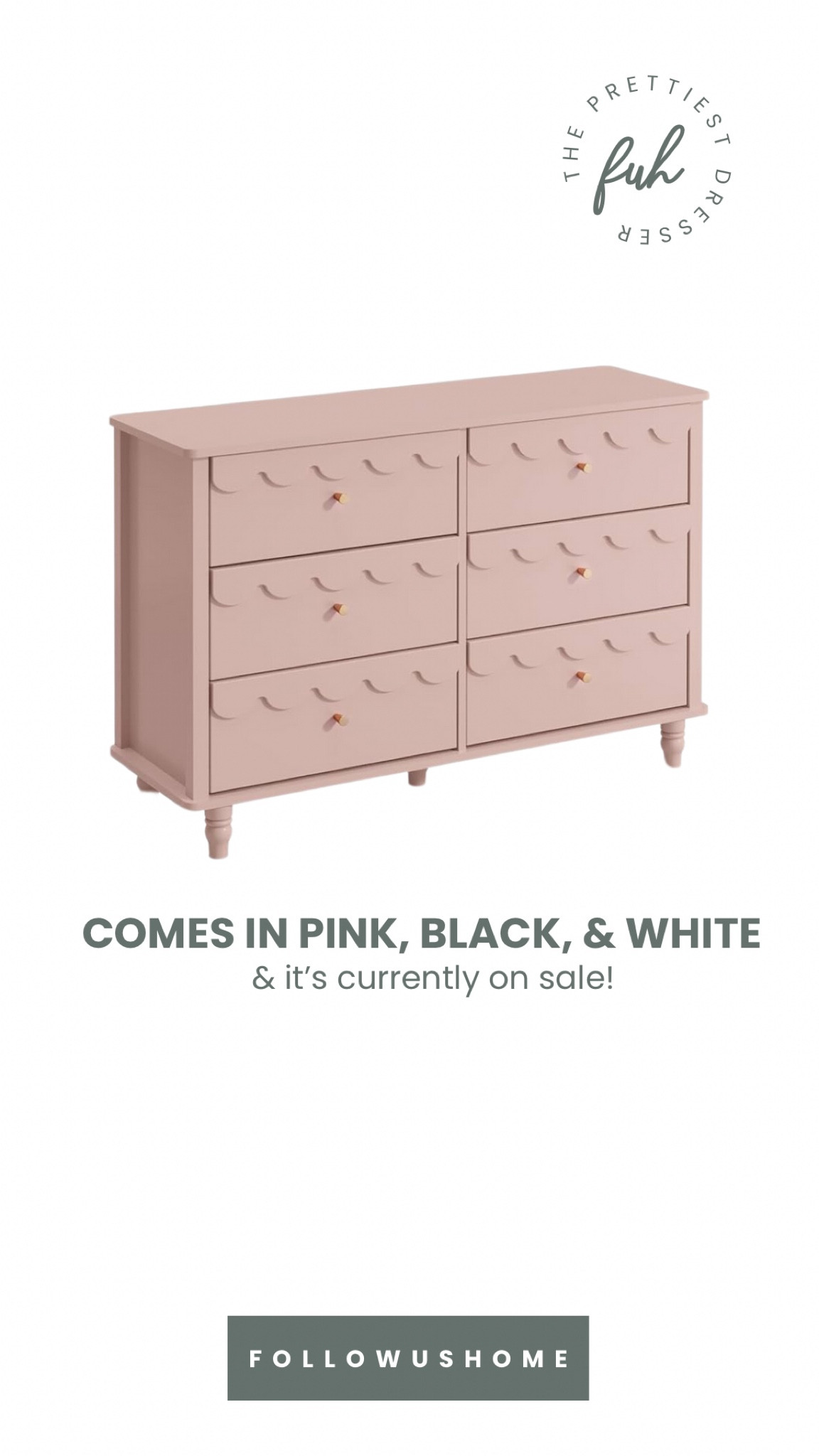 The cutest scallop dresser. Perfect for a little girls room, or office or guest room as it comes in black, white and pink! 

#LTKsalealert #LTKhome