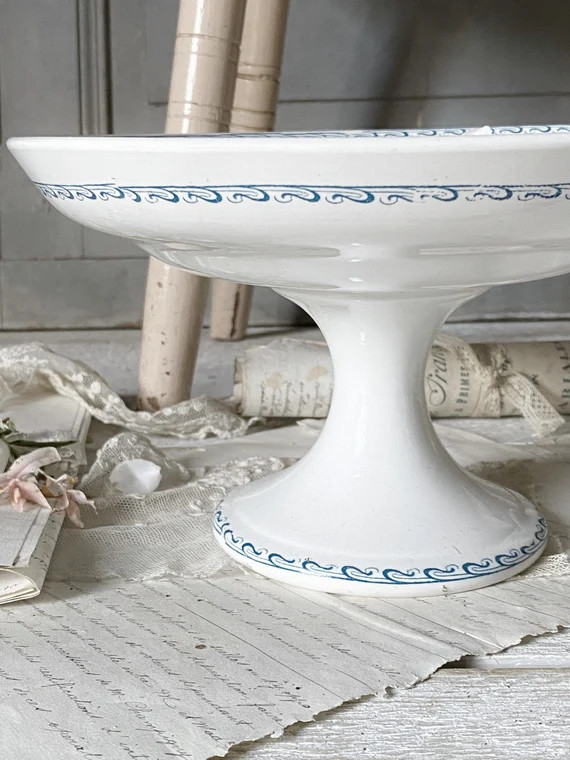 Beautiful Antique French Transfer Ware Cake Stand - Etsy UK | Etsy (UK)