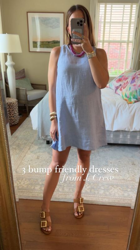 3 bump friendly dresses from J. Crew! They’re not maternity but they work great with my 25 week bump! I sized up to a petite medium in the mini dresses & took a small in the floral dress // pregnancy style 

#LTKSeasonal #LTKbump #LTKstyletip