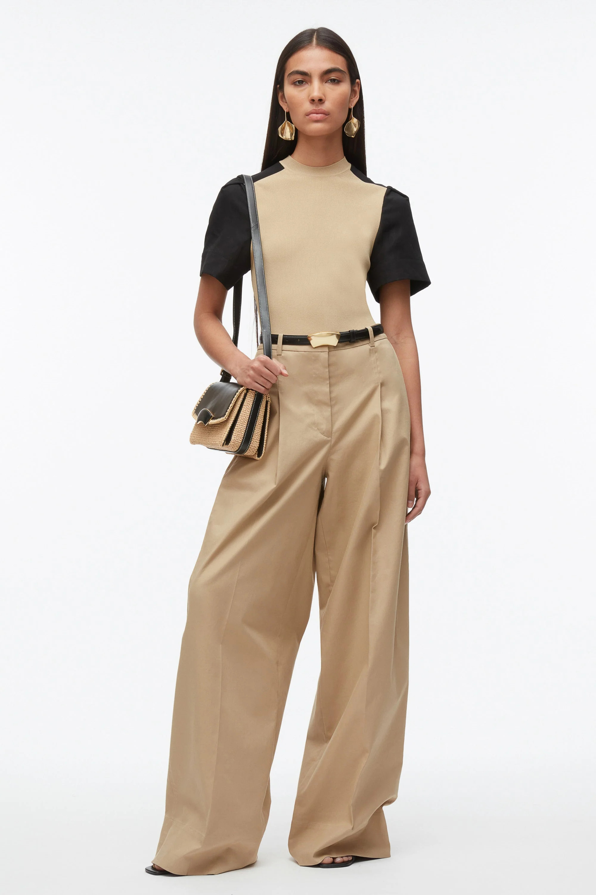 Compact Rib Top with Contrast Sleeves | 3.1 Phillip Lim