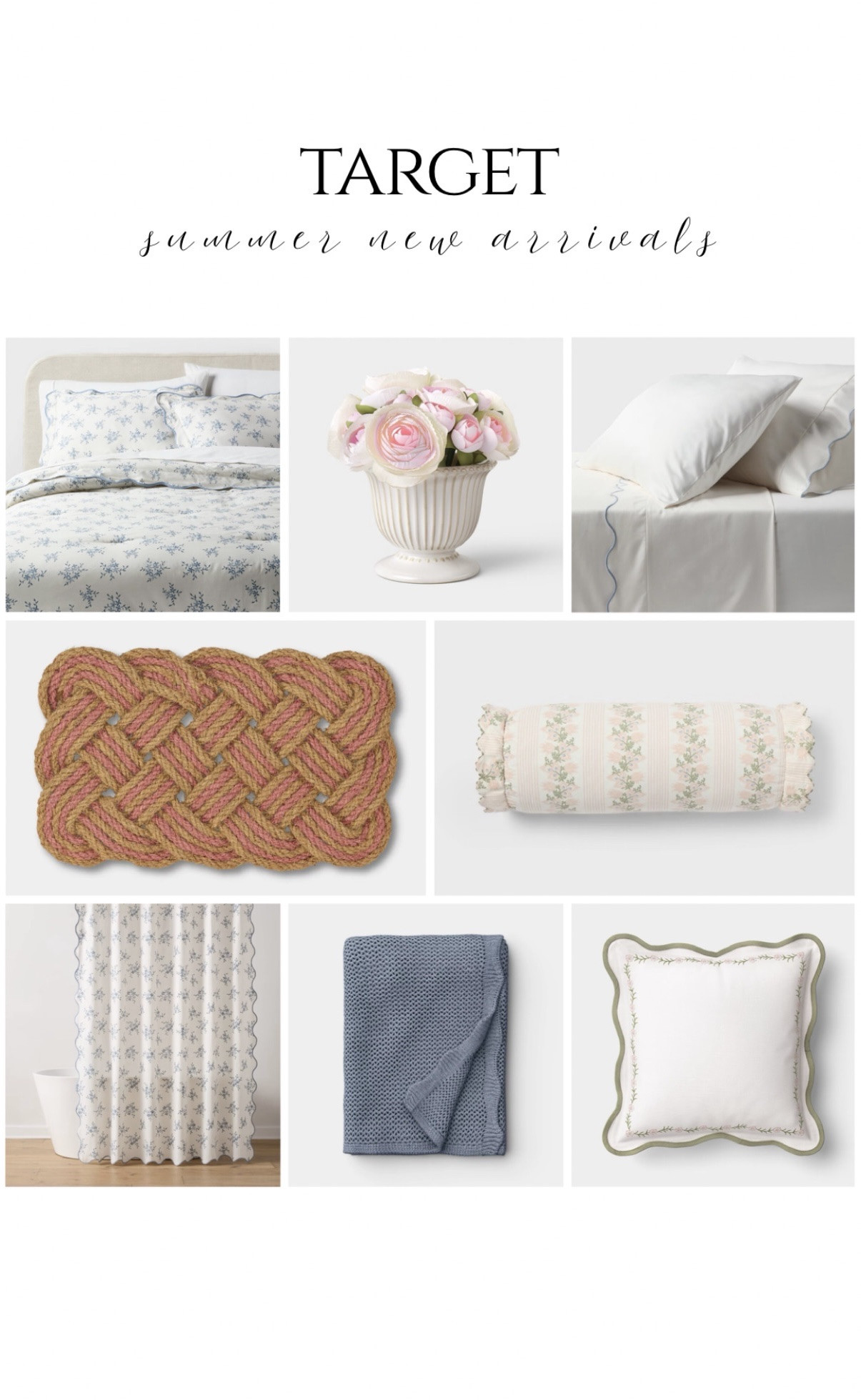 Target home summer new arrivals first look 💙 #target summer decor scalloped comforter dorm room duvet cover blue and white