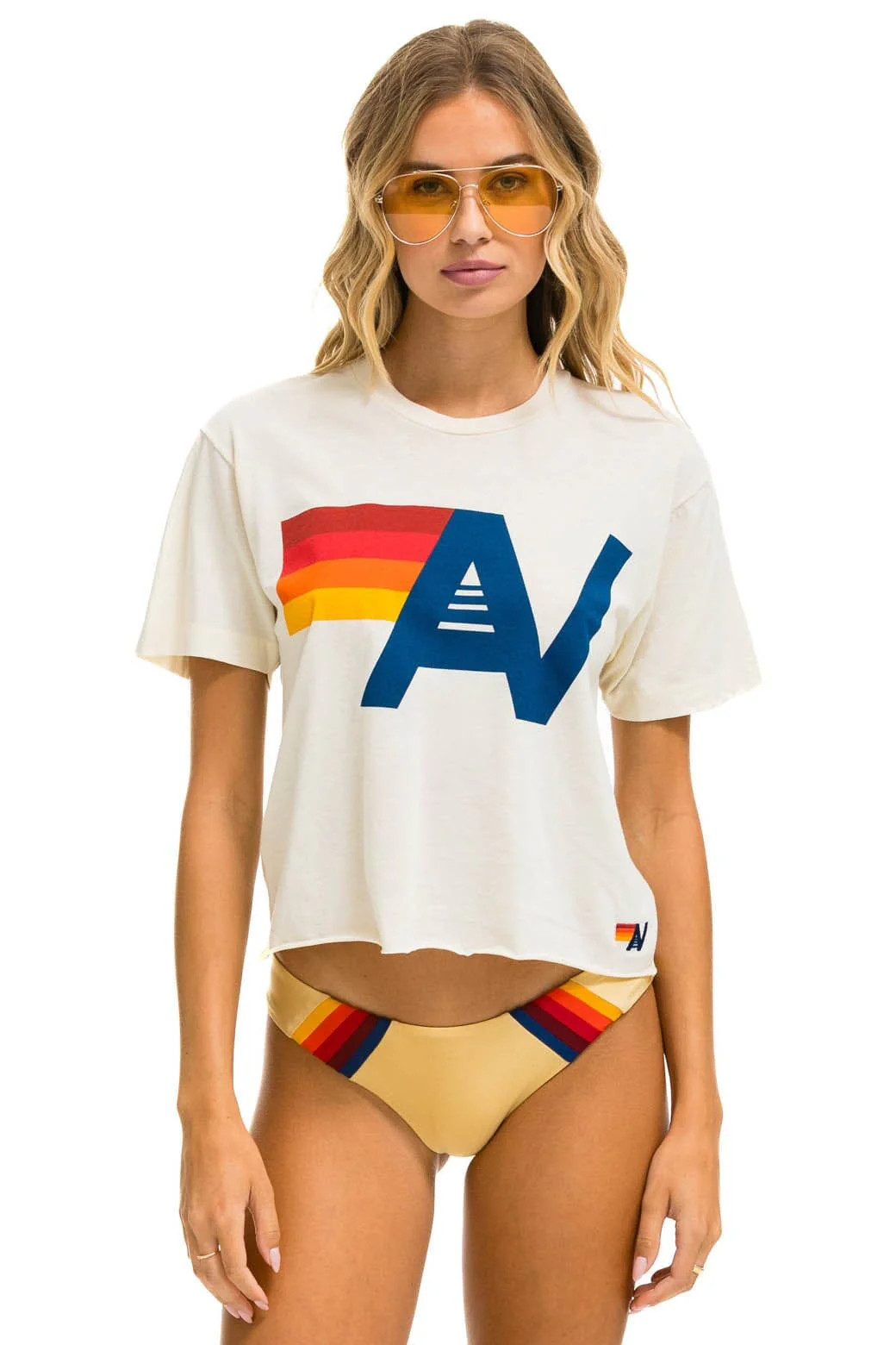 LOGO BOYFRIEND TEE - VINTAGE WHITE | Aviator Nation