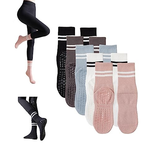 MOKITO Pilates Grip Socks,Grip Socks For Women Pilates,Sticky Socks For Pilates,Grip Yoga Barre Socks With Grips For Women (A) | Amazon (US)