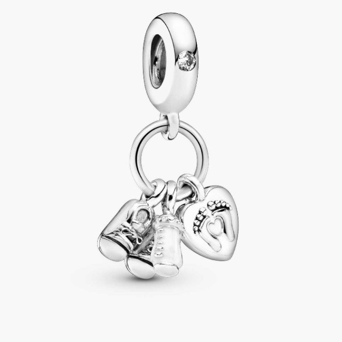 Pandora Shoes, Baby Bottle And Heart Silver Dangle | Jomashop.com & JomaDeals.com