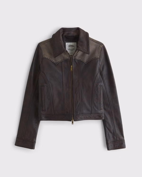 Women's Western Genuine Leather Jacket | Women's Abercrombie x Kemo Sabe | Abercrombie.com | Abercrombie & Fitch (US)
