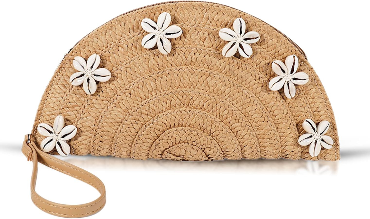 Clutch Purses for Women, Straw Beach Bag, Bohemian Handmade Woven Envelope Package, Shell flower ... | Amazon (US)