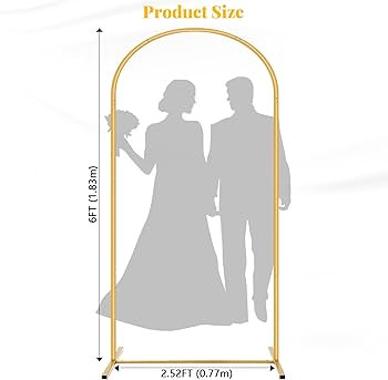 Wedding Arch Backdrop Stand, 6 FT Square Metal Arch Backdrop Stand for Wedding Ceremony Photo Boo... | Amazon (US)