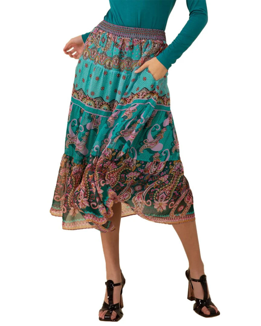 Hale Bob Maliyah Silk-Blend Skirt | Shop Simon