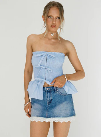Miyuki Denim Mini Skirt Mid Wash | Princess Polly US
