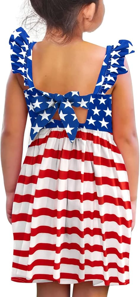 Vieille Toddler Girls Summer Dress Ruffle Short Sleeve Cute Mermaid Backless Kids Casual Beach Dr... | Amazon (US)