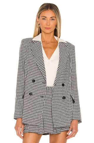 Amanda Uprichard X REVOLVE Sawyer Blazer in Houndstooth from Revolve.com | Revolve Clothing (Global)
