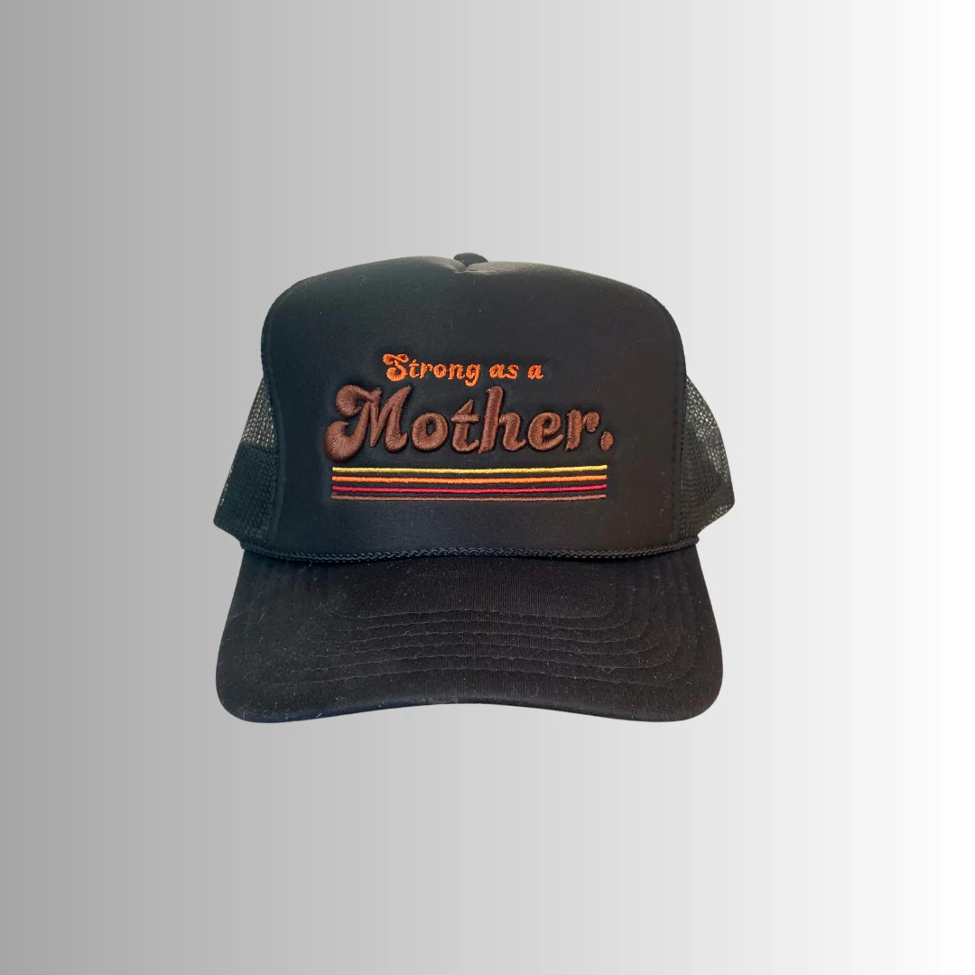 RETRO MOTHER. -  Embroidered Trucker Hat - Black | Mother Hats