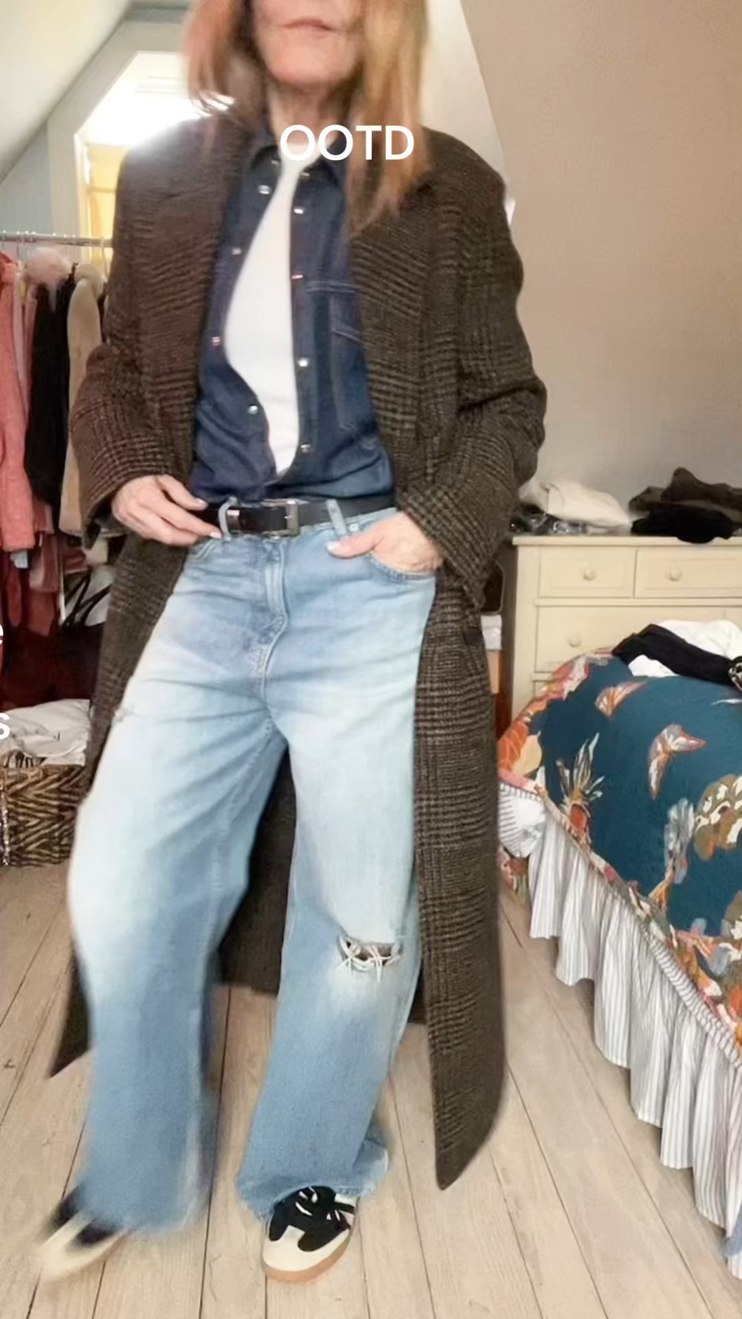 @zara coat, jeans, denim shirt. I can’t say enough good things about this @freepeople LS tee. Get it and @adidas shoes👇🏻

#LTKgrwm #LTKootd #LTKOver40