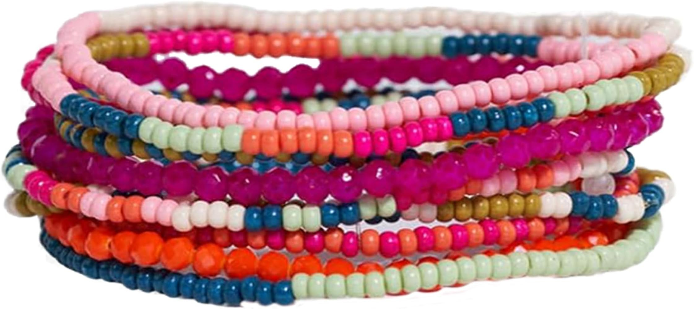 INK + ALLOY 10-Strand Stacking Beaded Bracelets for Women \u2013 Mixed Patterns Bracelet Stack - ... | Amazon (US)