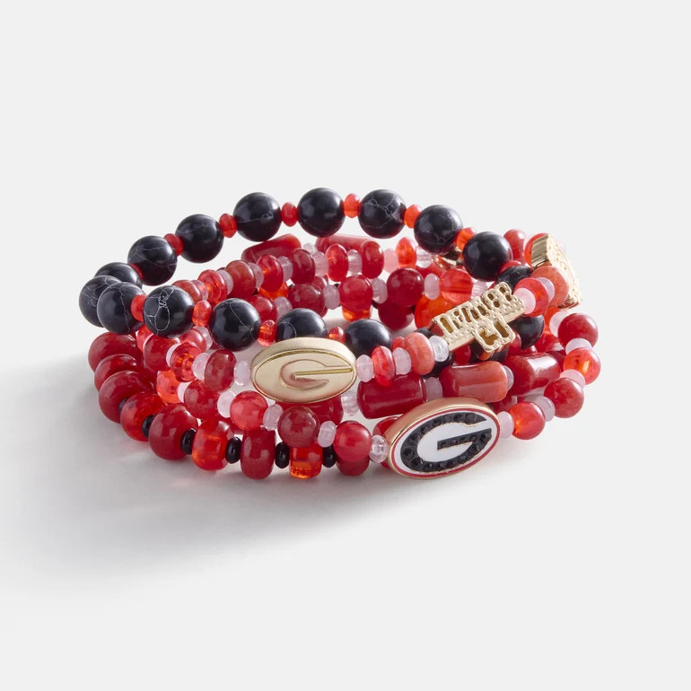 University of Georgia Beaded Bracelet Set - University of Georgia | BaubleBar