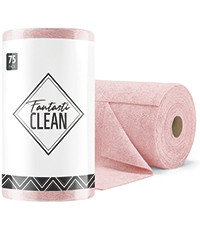 Fantasticlean Microfiber Cleaning Cloth Roll -75 Pack, Tear Away Microfiber Towels, 12" x 12", Re... | Amazon (US)