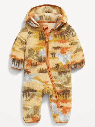 Unisex Printed Sherpa Hooded One-Piece for Baby | Old Navy (US)